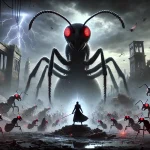 『俺だけレベルアップな件』アリ戦争編をイメージした戦闘シーン（水篠旬とアリの王の激突）をイメージ
